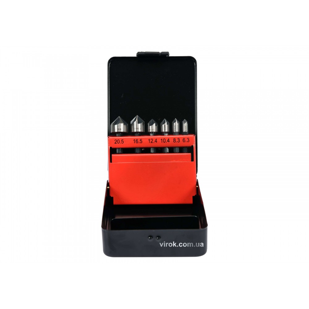 Набір зенківок конічних по металу YATO HEX-1/4" 6.3-20.5 x 40/45 мм HSS 6 шт Набір зенківок конічних по металу YATO HEX-1/4" 6.3-20.5 x 40/45 мм HSS 6 шт