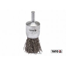 Щітка чашка зачисна з нержавіючої сталі до дрилі YATO Ø25 мм 4500 об/хв зі шпинделем Ø6 мм