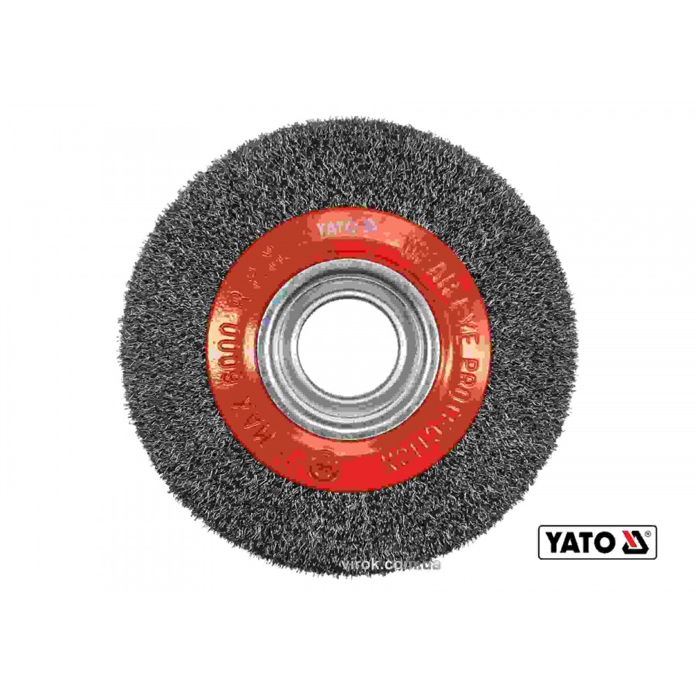 Щітка дискова зачисна з нержавіючої сталі YATO Ø150/32 мм 6000 об/хв Щітка дискова зачисна з нержавіючої сталі YATO Ø150/32 мм 6000 об/хв