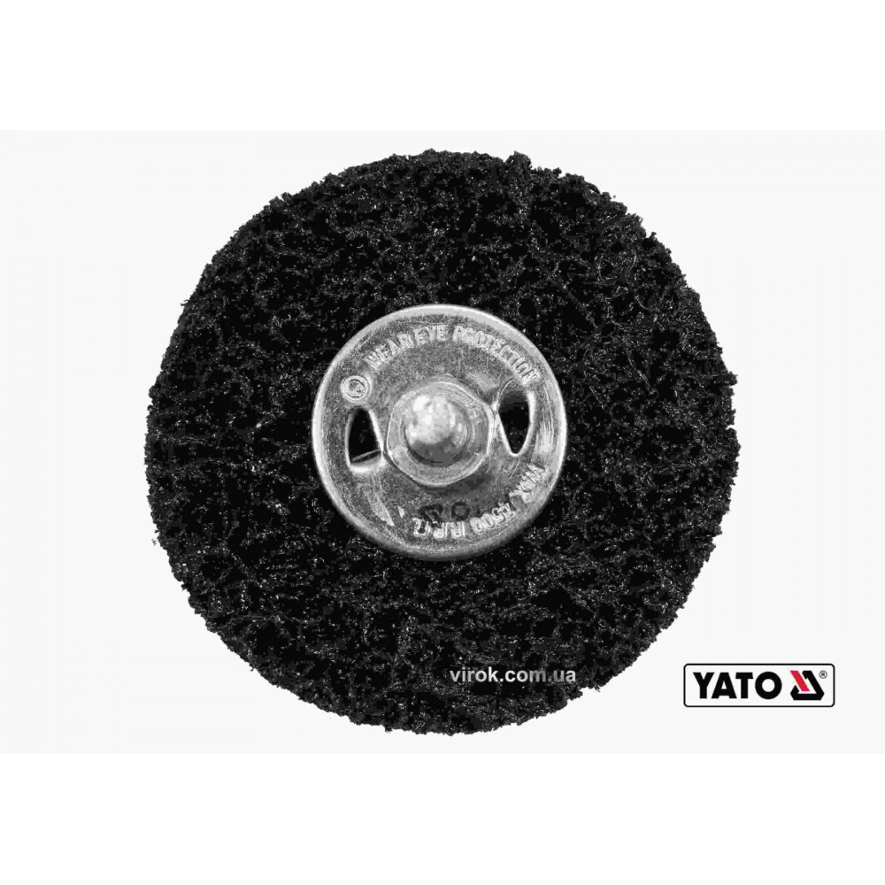 Щітка дискова з синтетичного волокна до дрилі YATO Ø75 мм 4500 об/хв зі шпинделем Ø6 мм Щітка дискова з синтетичного волокна до дрилі YATO Ø75 мм 4500 об/хв зі шпинделем Ø6 мм