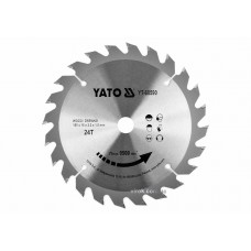 Диск пиляльний по дереву YATO 165 x 16 x 2.2 x 1.5 мм 24 зубці R.P.M до 9500 1/хв