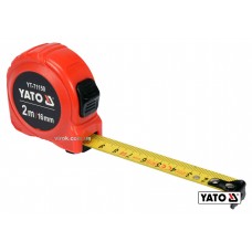 Рулетка YATO 2 м x 16 мм зі сталевою стрічкою і нейлоновим покриттям і подвійним блокуванням