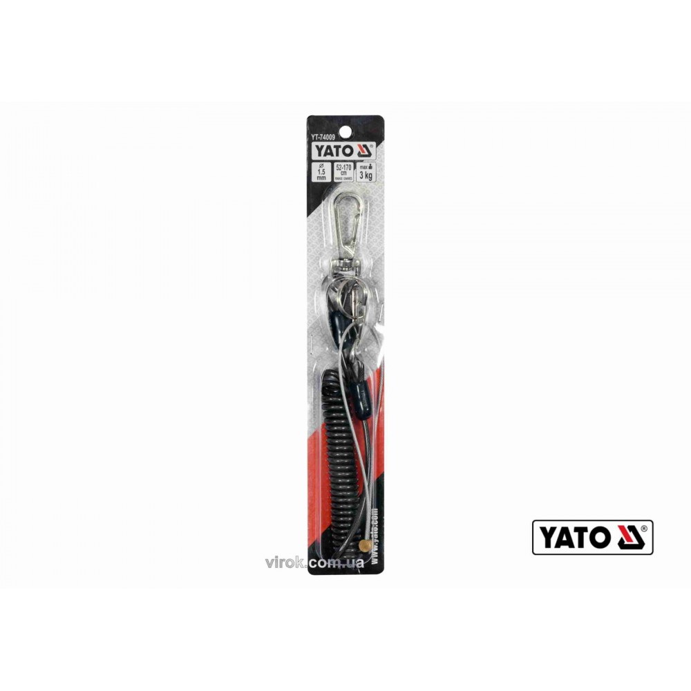 Мотузка стяжна для збереження інструментів YATO 1.5 мм x 52-170 мм 3 кг + 2 карабіни Мотузка стяжна для збереження інструментів YATO 1.5 мм x 52-170 мм 3 кг + 2 карабіни
