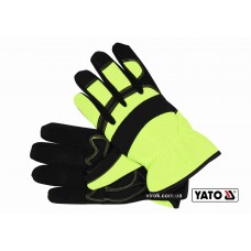 Рукавиці робочі на резинці YATO штучна шкіра + синтетична тканина розмір 10