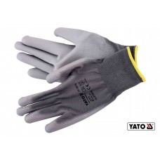 Рукавиці робочі нейлонові сірі YATO розмір 9