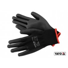 Рукавиці робочі нейлонові чорні YATO розмір 8