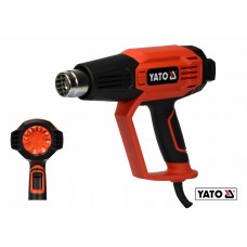 Фен технічний мережевий YATO 2 кВт 50-600° 250-500 л/хв 7 режимів температури + 5 насадки