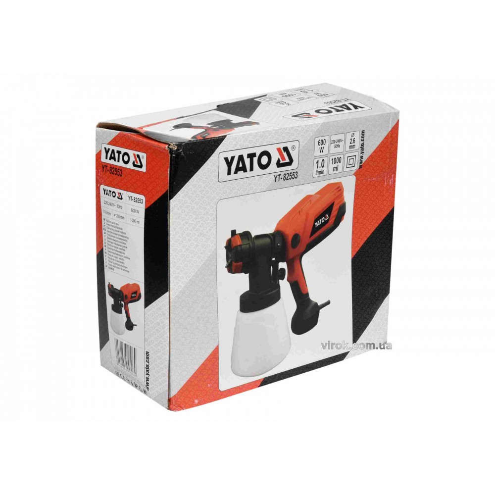 Пульверизатор мережевий YATO 600 Вт 1 л сопло Ø2.6 мм Пульверизатор мережевий YATO 600 Вт 1 л сопло Ø2.6 мм
