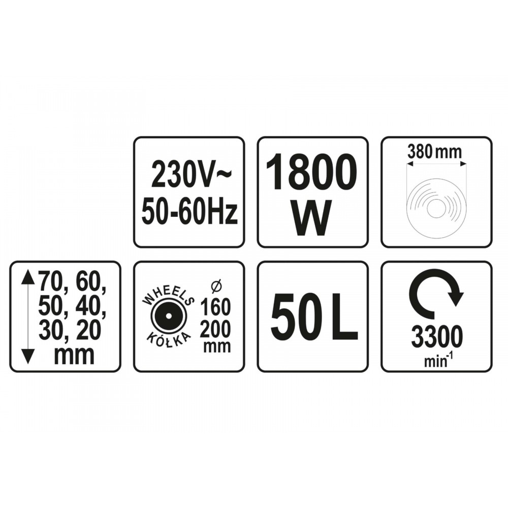 Газонокосарка на 4-х колесах мережева YATO 1800 Вт 38 см 50 л Газонокосарка на 4-х колесах мережева YATO 1800 Вт 38 см 50 л