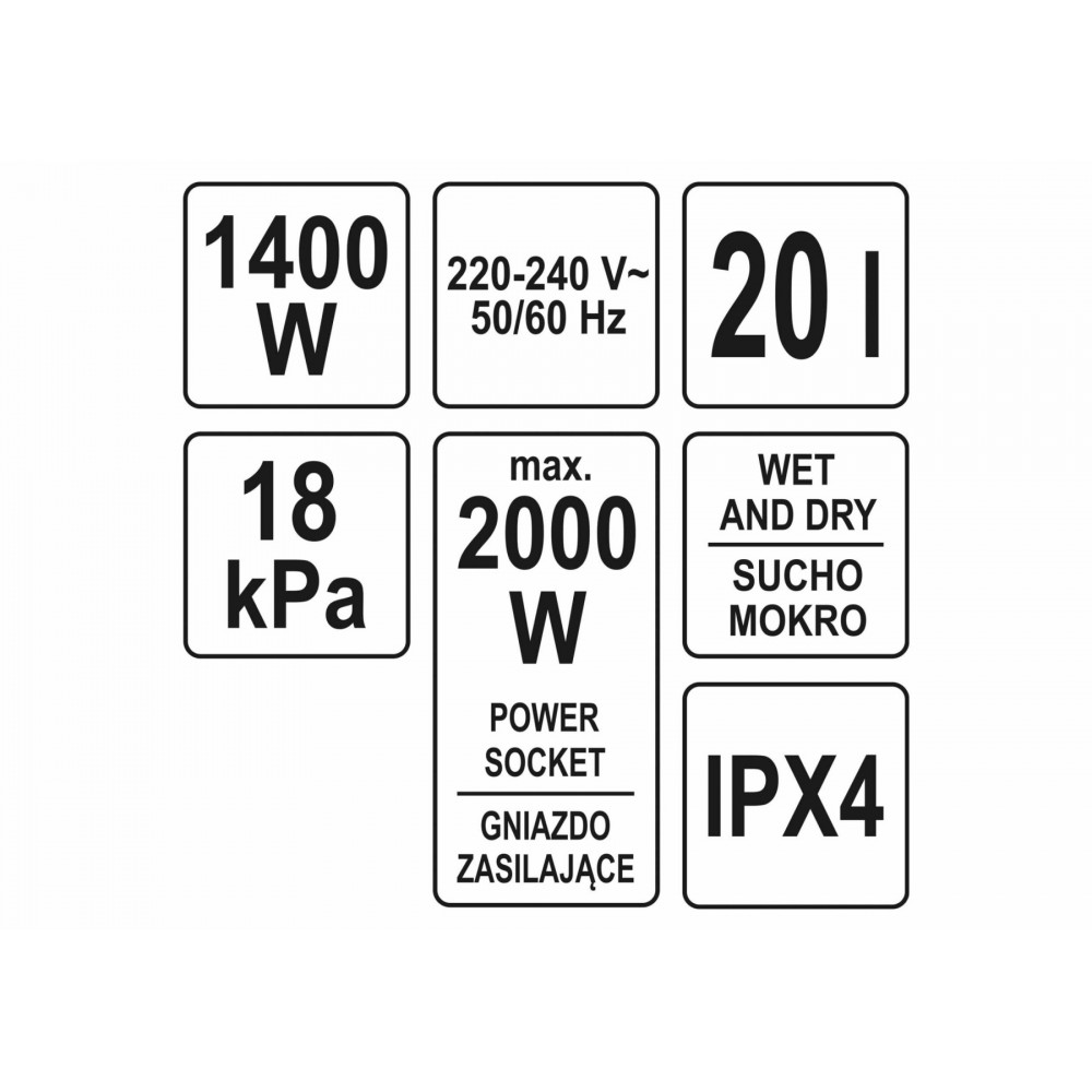Порохотяг промисловий YATO 1400 Вт 20 л Порохотяг промисловий YATO 1400 Вт 20 л