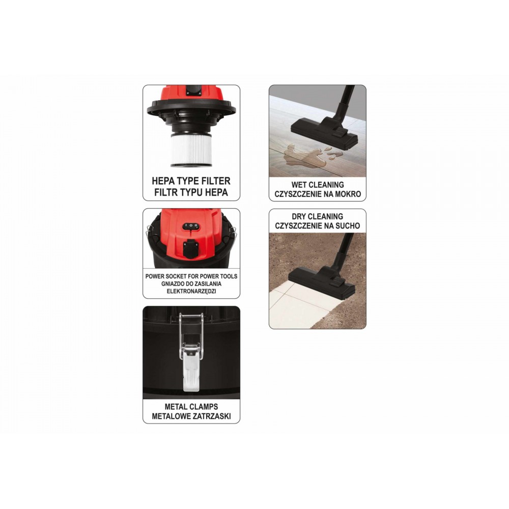 Порохотяг промисловий YATO 1400 Вт 20 л Порохотяг промисловий YATO 1400 Вт 20 л