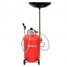 Пристрій для зливу оливи пневматичний на колесах YATO; V= 65 л, 6 зондів