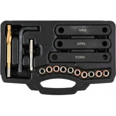Засоби для ремонту різьби гальмівних супортів FORD/OPEL/VAG YATO, М9х1,25; 16 елем.