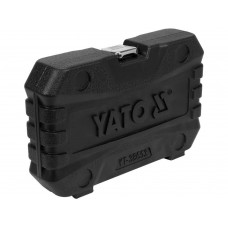 Набір головок торцевих наскрізних SPLINE YATO: квадрат 3/8" і 1/2", М10- М24 з храповим воротком