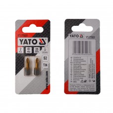 Насадка викруткова YATO PH2 х 25 мм. HEX 1/4", покрита титаном, 2 шт.