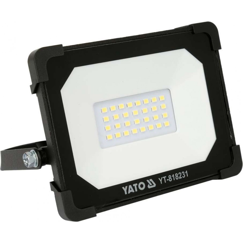 Прожектор з SMD-діодним випромінювачем YATO: 20 Вт, 230 В, 1900 Лм, 30 діодів, 140x 124.5x 32 мм Прожектор з SMD-діодним випромінювачем YATO: 20 Вт, 230 В, 1900 Лм, 30 діодів, 140x 124.5x 32 мм