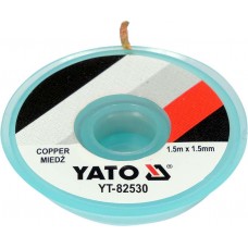 Стрічка плетена з міді для очищення від припою YATO, l= 1,5 м, W= 1,5 мм в котушці в корпусі