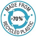 Виготовлено із переробленого пластику на 70%.