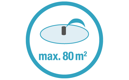 Максимальна площа поливу 80 м2 Максимальна площа поливу 80 м2